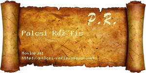 Palcsi Ráfis névjegykártya
